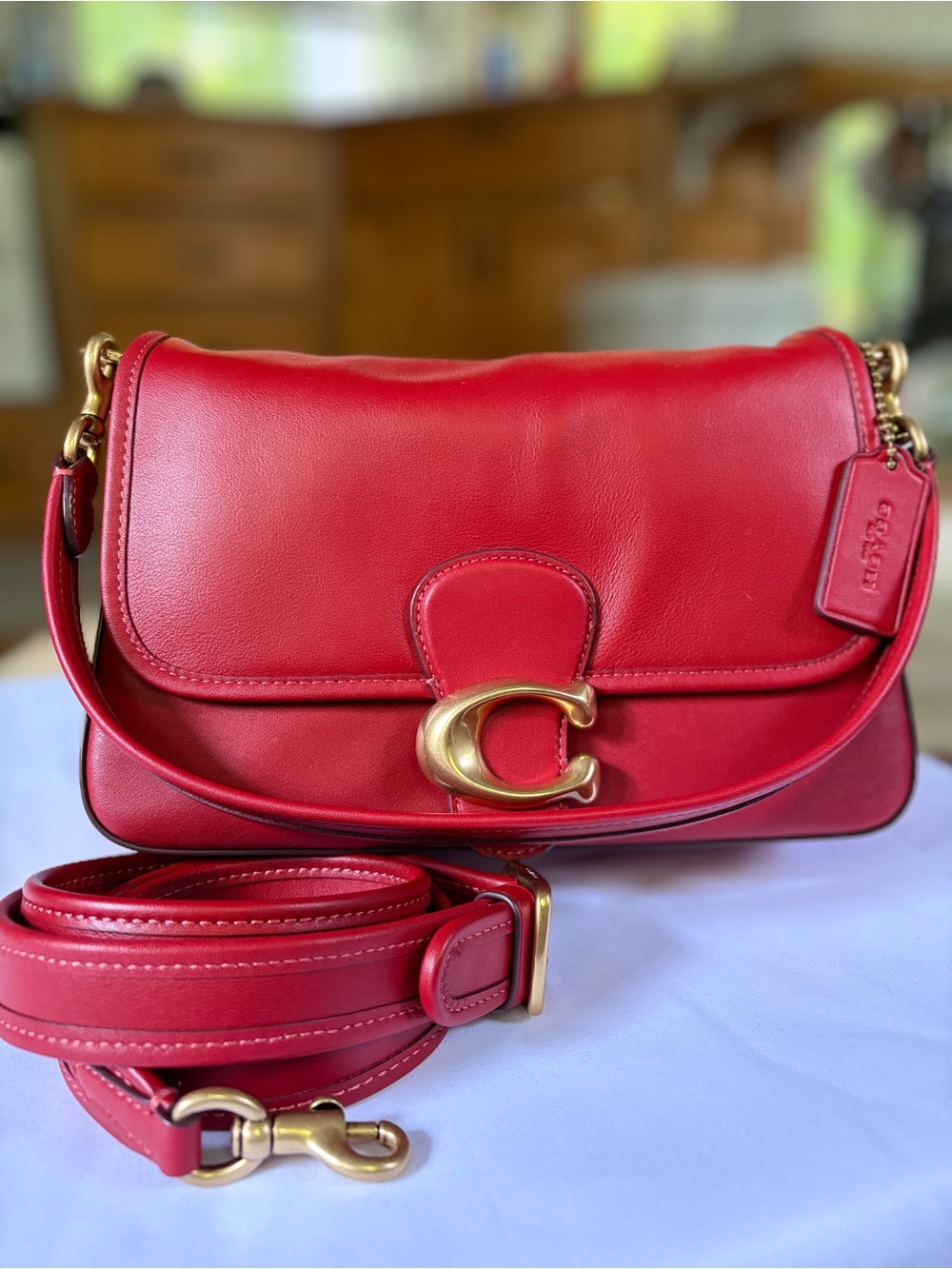 Authentic Coach Soft Tabby Shoulder Bag in Stunning Cherry Red Leather 🍒✨